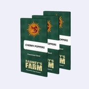 Cherry Poppers Feminisierte Samen von Barneys Farm, Präsentation der Samenpackung.