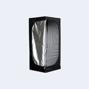 Starter Bundle Mini-Zelt für Indoor-Cannabis-Anbau mit reflektierender Innenfolie.