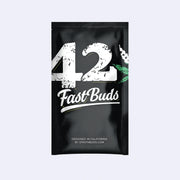 Papaya Sherbet Feminisierte Samen von Fast Buds, schwarze Verpackung mit grünem Blatt, Design aus Kalifornien.