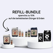 Biobizz Refill Bundle mit Bio Grow, Bio Bloom, Top-Max und Light Mix fördert das Pflanzenwachstum.